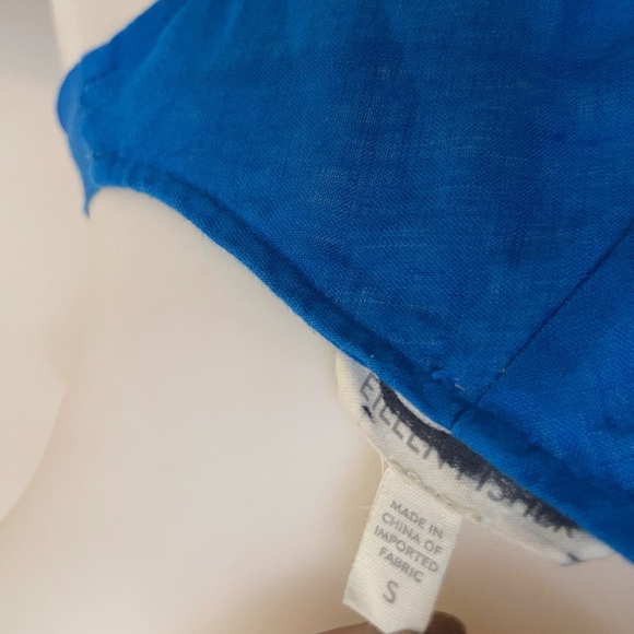 Eileen Fisher Linen Embroidered Boho Chic Midi Dress Sleeveless Resort Vacation - Picture 7 of 7